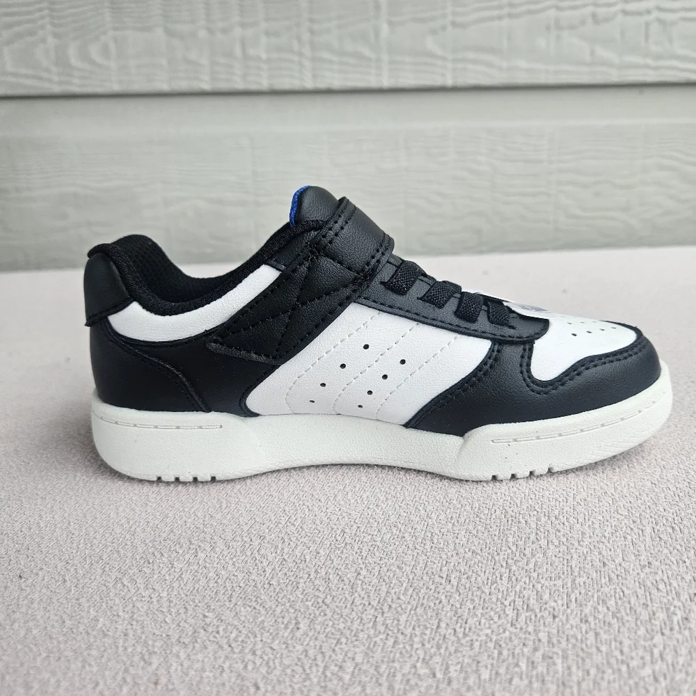 Skechers Quick Street Sneakers Boys Kid SZ 12 Black & White 405638L Hook & Loop